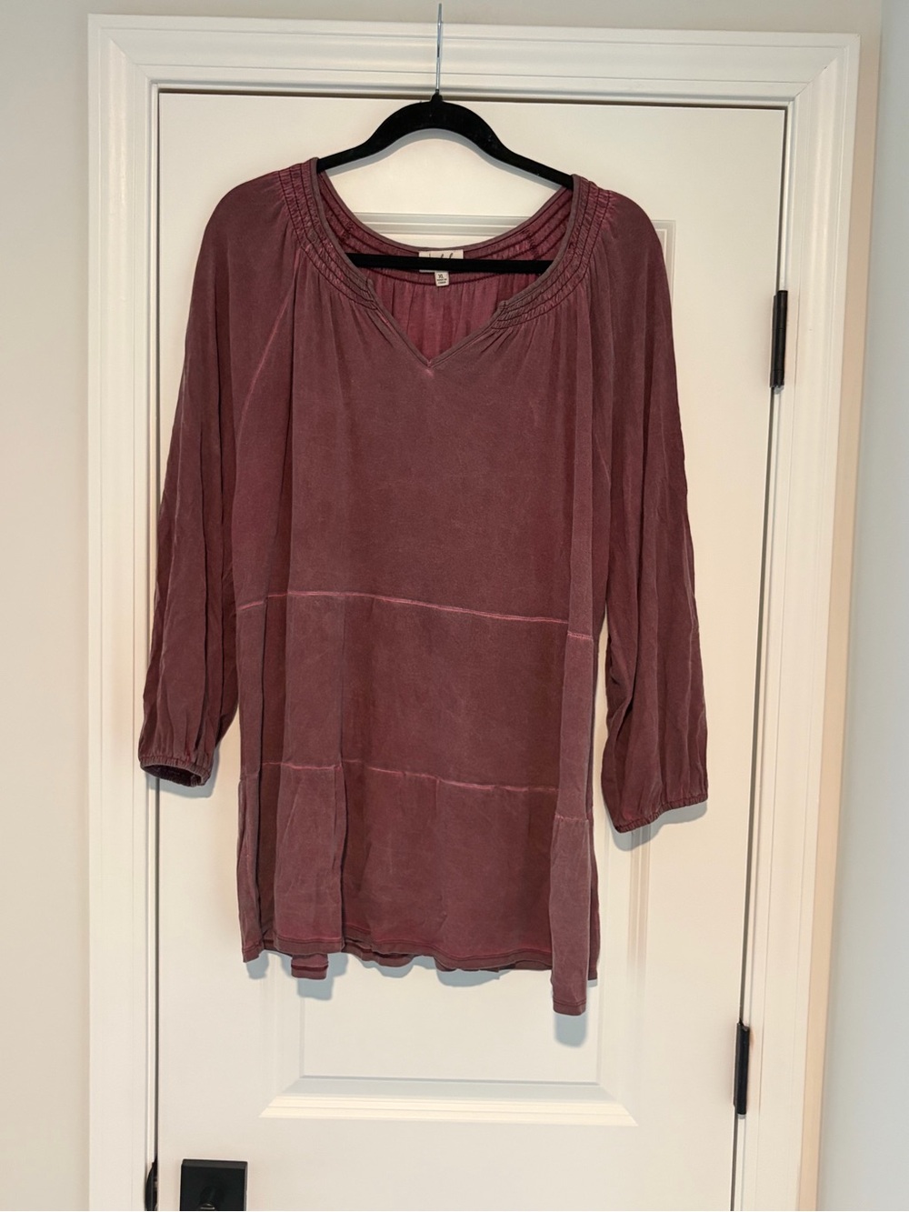 Wonderly Washed Plum V-Neck Tunic